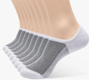 Calcetines No Show para hombre, 8 pares de calcetines tobilleros de corte bajo, calcetines cortos informales de algodón para pan - Imagen 1 de 2