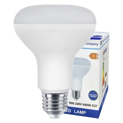LONG LIFE LAMP COMPANY 12W R80 LED E27 Replacement for Reflector R80 Halogens 100W Cool White 1200LM