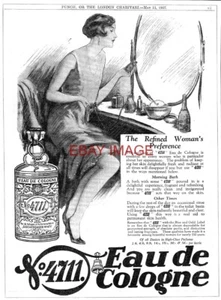 1927 Advert '4711' Eau de Cologne Perfume Vintage Art Deco Era Print Ad 742A/25x - Picture 1 of 2