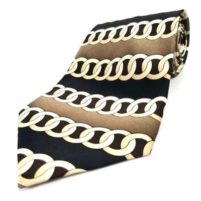 Corbata de seda Steven Land de lujo círculos entrelazados geométricos 61" x 4" Foto 1 de 4