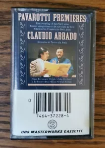 1980 Pavarotti Premieres W/ Claudio Abbado Cassette Tape - Picture 1 of 3