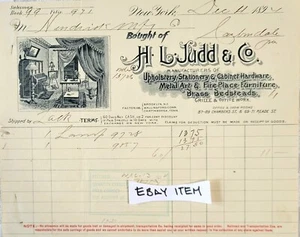 1894 NEW YORK NEW YORK H.L. JUDD & COMPANY UPHOLSTERY, STATIONERY METAL ART - Picture 1 of 1