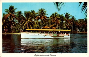 Postcard Ft Lauderdale Florida Sight-Seeing Boat "Abeona" Vintage Unposted - Picture 1 of 2