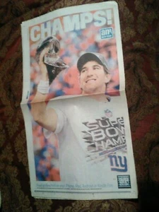 GIANTS Eli Manning Super Bowl XLVI MVP WrapAround Newspaper Cover/Poster 2012 - Picture 1 of 12