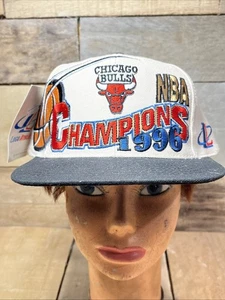 Vintage Chicago Bulls NBA Champions 1996 Logo Athletic Locker Snapback Hat - NWT - Picture 1 of 18