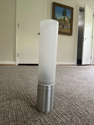 Pablo Designs - 12" Elise Table/Desk Lamp 8" Frosted White Shade 4" Silver Base - Image 1 of 4