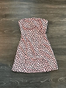 Neu mit Etikett Miscreants London rosa Dalmatiner Druck Amor Minikleid Größe US 4 UK 8 - Bild 1 von 5