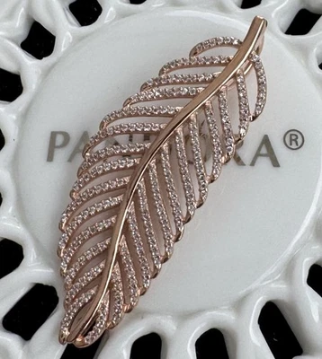 Auténtico Pandora ROSA ROSA Luz como Pluma Colgante #380350CZ Foto 1 de 4