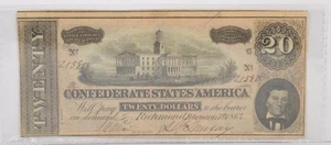 1864 $20 Twenty Dollar Confederate States of America Note Richmond - Picture 1 of 2
