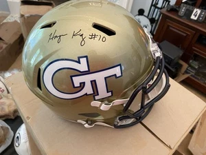 Haynes King Signed Georgia Tech Full Size Replica Helmet  GT Yellow Jackets QB! - Picture 1 of 4