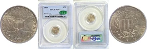 1854 3C Silver Three Cent PCGS MS-64 CAC - Picture 1 of 3