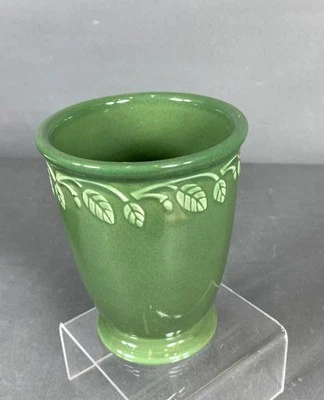 Jarrón de cerámica verde LONGABERGER maceta lápiz taza hojas excelente estado Foto 1 de 3