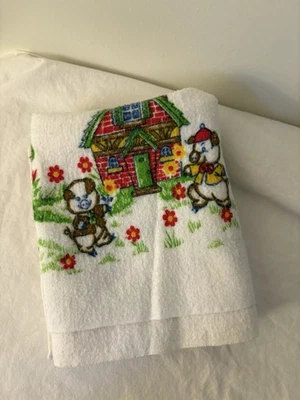 Mantas de recepción vintage para cuidado de bebé tres cerditos lobo 26" X 34" algodón Foto 1 de 4