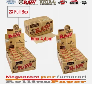 RAW Classic Rolls Slim 5m – Cartine Non Sbiancate 2x Scatola Completa - Photo 1 sur 2