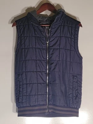 Pacific Trail Vest Mens Small Blue Quilted Sleeveless Hoodie Zipper  - Image 1 of 4