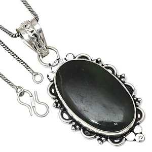 Pendant Vassolite Gemstone Valentine'Day Gift Silver Jewelry 2.25" - Picture 1 of 7