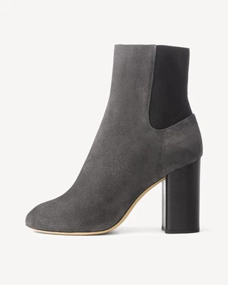 $650 Rag & Bone Agnes SUEDE SOCK CHELSEA BLOCK HEEL Boot CHARCOAL 40 (TPO18) - Image 1 of 4
