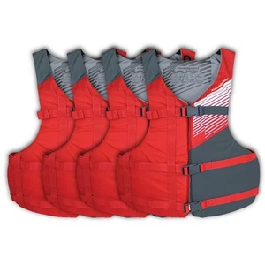 Fit Adult PFD Life Vest | Pack of 4 | Coast Guard Approved, Adjustable Size, ... - Picture 1 of 9