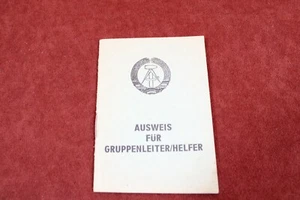 Tarjeta RDA líder de grupo ayudante 1985 original con registros - Imagen 1 de 6