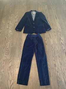 APPAMAN Fine Tailoring Boy's Blue Velvet 2-Piece Suit Blazer & Pants. Size 10. - Picture 1 of 12