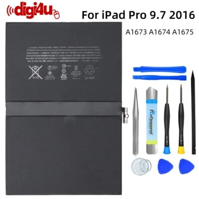 For iPad Pro 9.7 2016 A1673 A1674 A1675 Battery Replacement 7306mAh+Adhesive - Image 1 of 4
