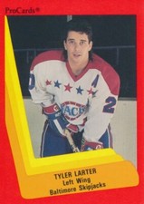 1990-91 ProCards AHL/IHL #207 TYLER LARTER - Baltimore Skipjacks