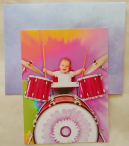 "Drummer Boy", (1) Leanin' Tree New Baby Card, New With (1) Envelope - Picture 1 of 5