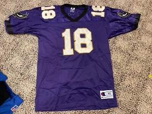 Vintage Rare ELVIS GRBAC #18 BALTIMORE RAVENS JERSEY Champion 40 Sewn Purple - Picture 1 of 5