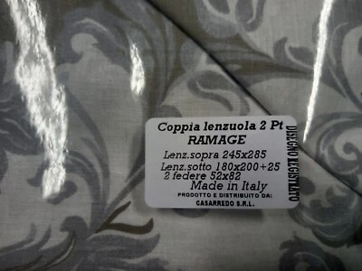 Completo Letto Matrimoniale Puro Cotone Varie Fantasie Ottimo Prodotto Italiano - Immagine 1 di 4