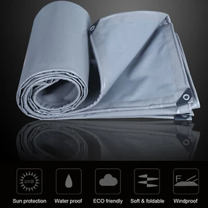 Cubierta de lona de lona de PVC resistente material grueso impermeable camping jardín - Imagen 1 de 75