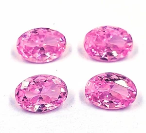 LOTE de 4 piedras preciosas sueltas certificadas de zafiro rosa natural forma ovalada de 7X5 mm - Imagen 1 de 18