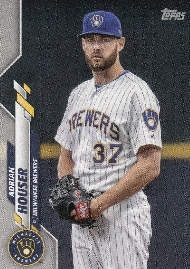 ADRIAN HOUSER TOPPS MINI ON DEMAND BASE MILWAUKEE BREWERS #399 2020 20 - Image 1 of 1