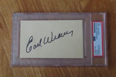 HOF EARL WEAVER signed Cut Signature Encapsulated PSA 85198971 BALTIMORE ORIOLES - Image 1 of 2
