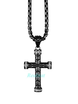 JOHN HARDY STERLING SILVER CLASSIC CHAIN CROSS WHITE DIAMONDS PENDANT NECKLACE - Image 1 of 4