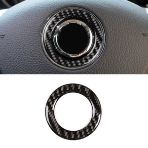 Car Carbon Fiber Steering Wheel Panel Logo Cover Frame Trim For VW Golf 6 Jetta - Picture 1 of 5