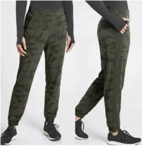 Athleta Brooklyn Textured Lined Jogger Pants Green Camouflage Women's Size 8 - Bild 1 von 10