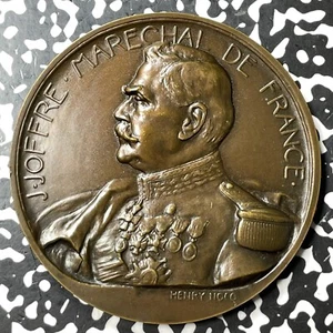 1914 France Marshal Joseph Joffre Medal By Henry Noco Lot#OV1281 68mm - Picture 1 of 2