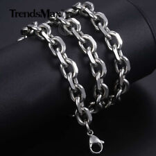 8mm Heavy Mens Cable Rolo Link Silver Tone Stainless Steel Necklace Chain 18-24"