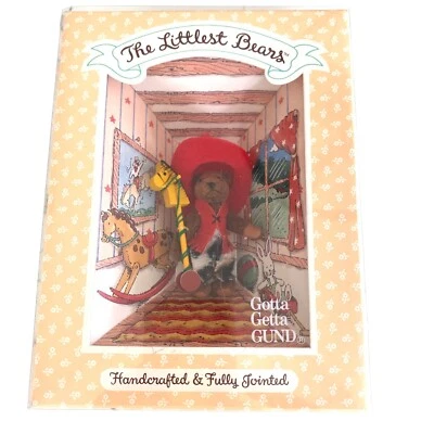 VTG 1994 Gund/Nancy Cordaro Littlest Bears Cowboy Miniature Teddy Bear #7006 NIB - Image 1 of 4