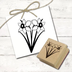 Motivstempel 2 Osterglocken Stempel Narzisse Ostern Frühling Garten 38x48mm - Bild 1 von 6