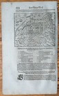 Münster Cosmographia Original Holzschnitt Karte Calais Frankreich - 1592