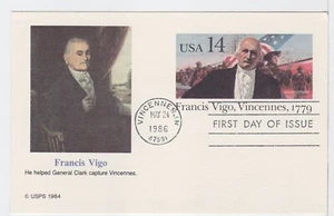 TurtlesTradingPost- Francis Vigo Patriot 1986 #UX111 FDC Fleetwood Cachet - Picture 1 of 2