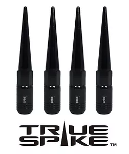 20 TRUE SPIKE 121MM 12X1.5 FORGED STEEL TUNER LUG NUTS BLACK EXTENDED SPIKES D - Picture 1 of 4