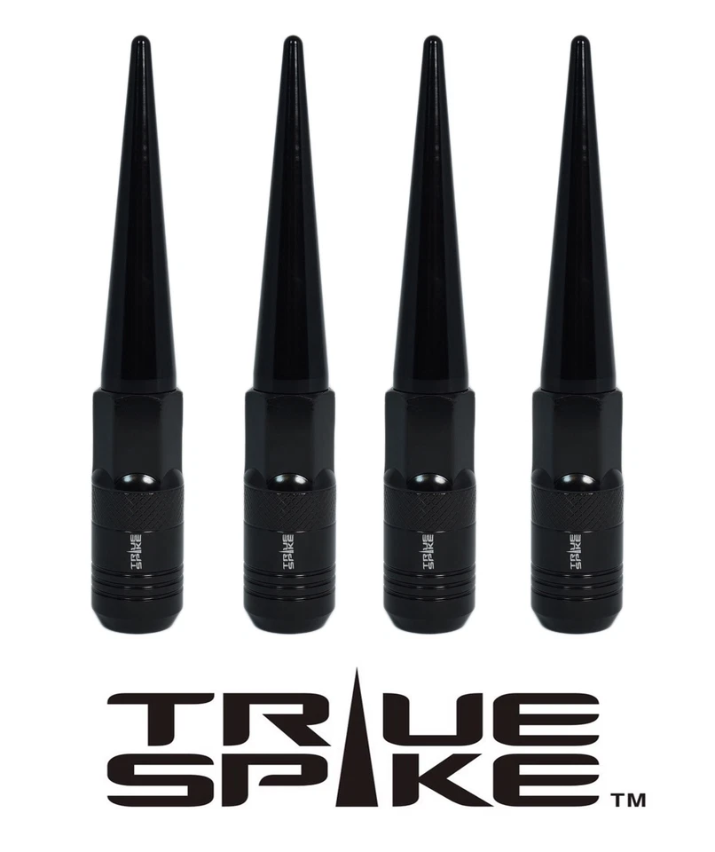 20 TRUE SPIKE 121MM 12X1.5 FORGED STEEL TUNER LUG NUTS BLACK EXTENDED SPIKES D - Image 1 of 4