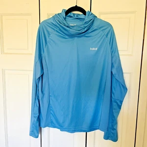 BALEAF Light Blue Long Sleeve Hooded Thumb Holes Athletic Running Shirt Size 2XL - Picture 1 of 10