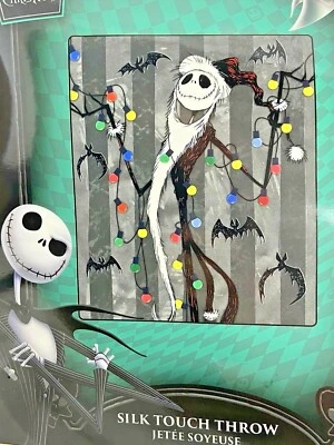 Nightmare Before Christmas Throw Blanket Plush Lights Bats Santa Jack Holidays - Image 1 of 4