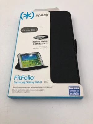 Speck FitFolio Case with Built-In Stand for Samsung Galaxy Tab 3 8.0 - Black - Image 1 of 2