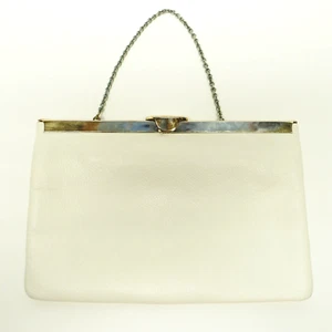 Bolso sin asas Etra de cuero genuino color cáscara de huevo bolso marco italiano - Imagen 1 de 14