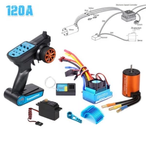 Brushless Remote Control 120A Brushless ESC Motor 2.4G 3CH For Wltoys 12428 Set - Picture 1 of 9