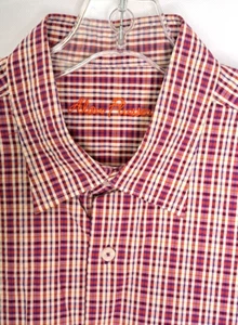 Alan Flusser Button Up Mens Shirt Size Large Plaid Textured Long Sleeve EUC - Picture 1 of 10